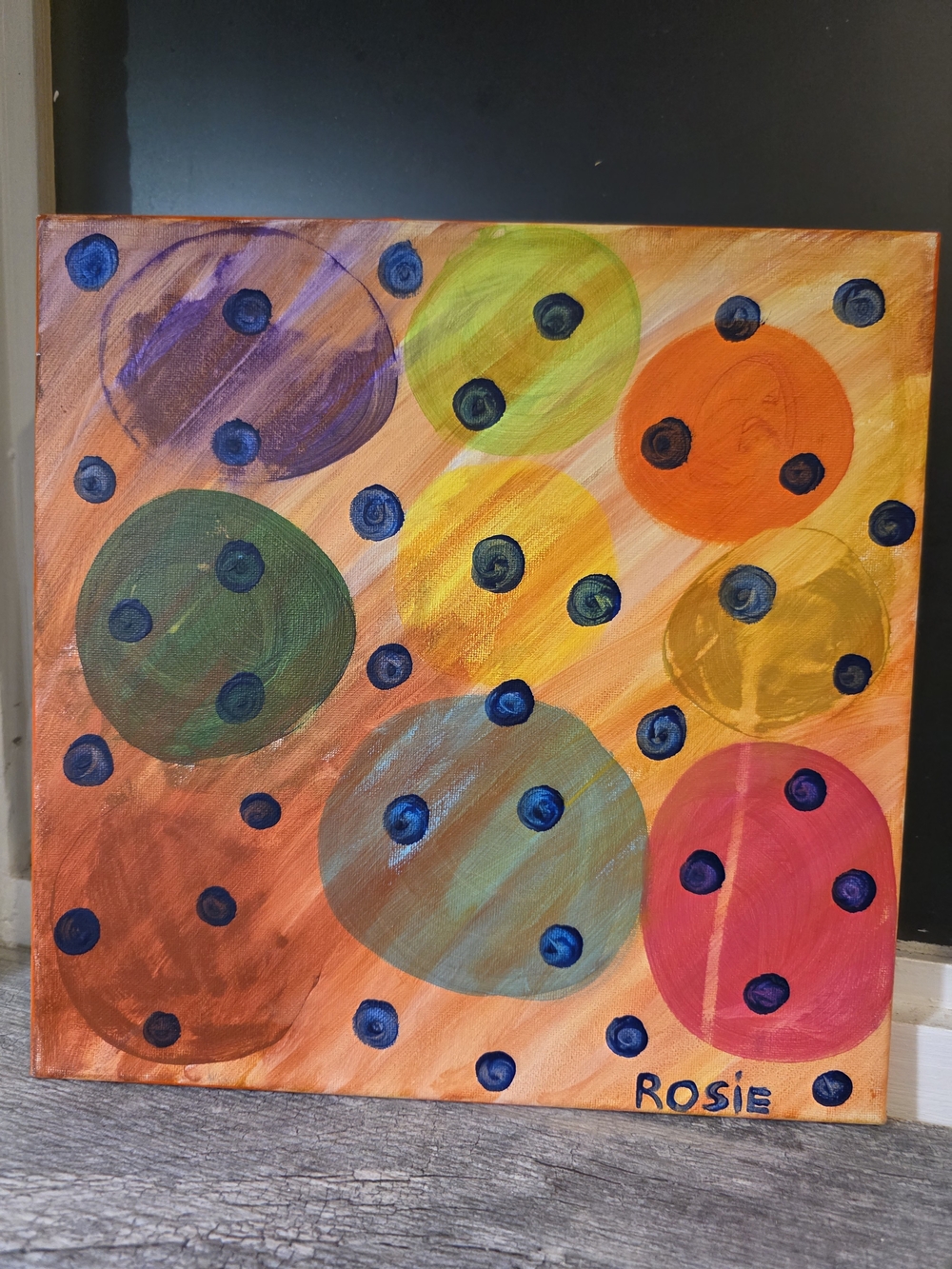 Rosie Abstract Colorful Dot Canvas Art - Multi-Color